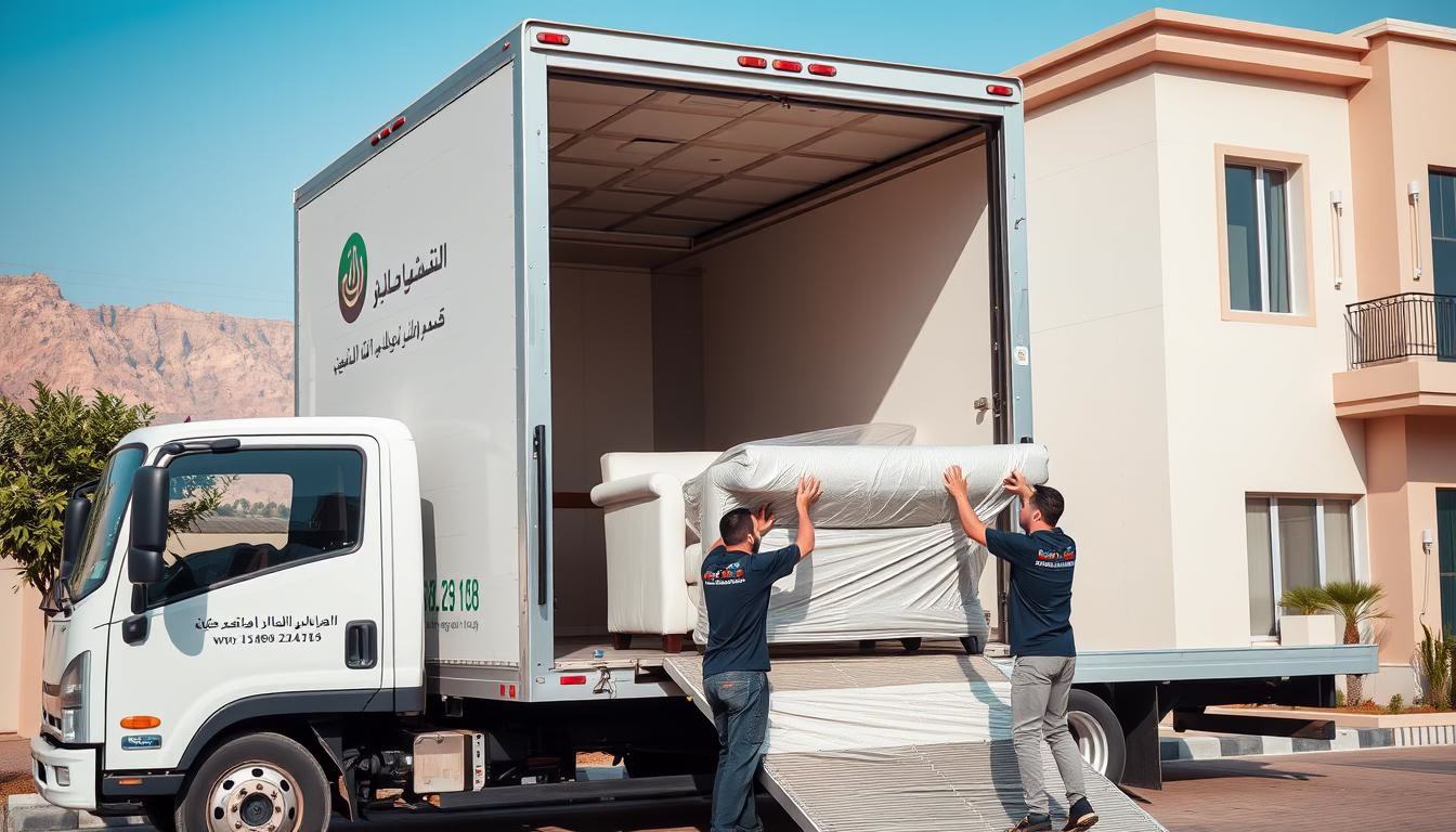 شاحنة نقل عفش من الباحة إلى الجبيل الصناعية مجهزة بأحدث التقنيات