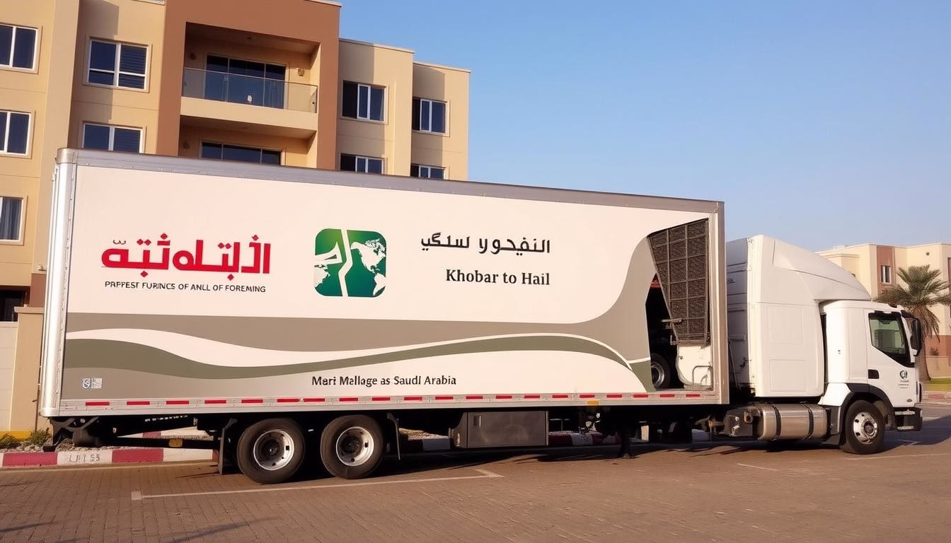 شاحنة نقل عفش من الخبر إلى حائل مجهزة بأحدث التقنيات