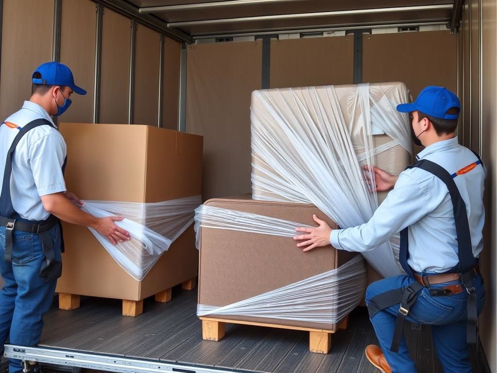 فريق متخصص يقوم بتغليف الأثاث بعناية لنقله من الباحة إلى سيهات فريق متخصص يقوم بتغليف الأثاث بعناية لنقله من الباحة إلى سيهات