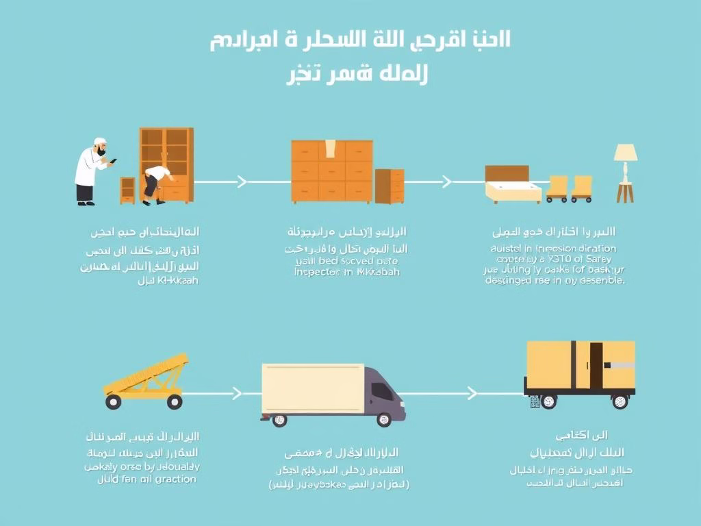 مراحل نقل العفش من الخبر إلى مكة بطريقة احترافية مراحل نقل العفش من الخبر إلى مكة بطريقة احترافية