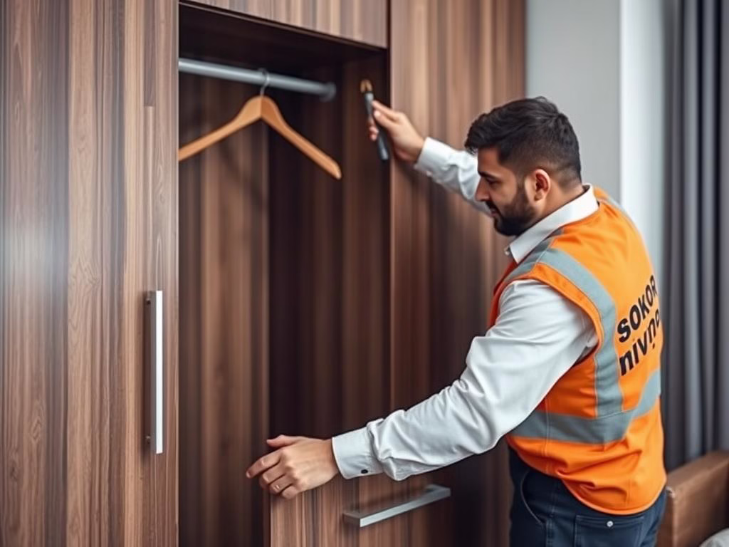 عامل من شركة نقل عفش جدة يقوم بفك قطع الأثاث باحترافية عامل من شركة نقل عفش جدة يقوم بفك قطع الأثاث باحترافية