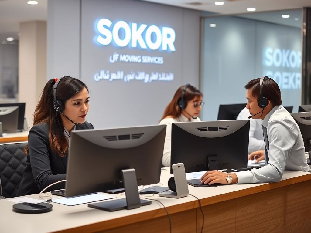 فريق خدمة العملاء في شركة صقور جدة يجيب على استفسارات العملاء حول نقل العفش فريق خدمة العملاء في شركة صقور جدة يجيب على استفسارات العملاء حول نقل العفش