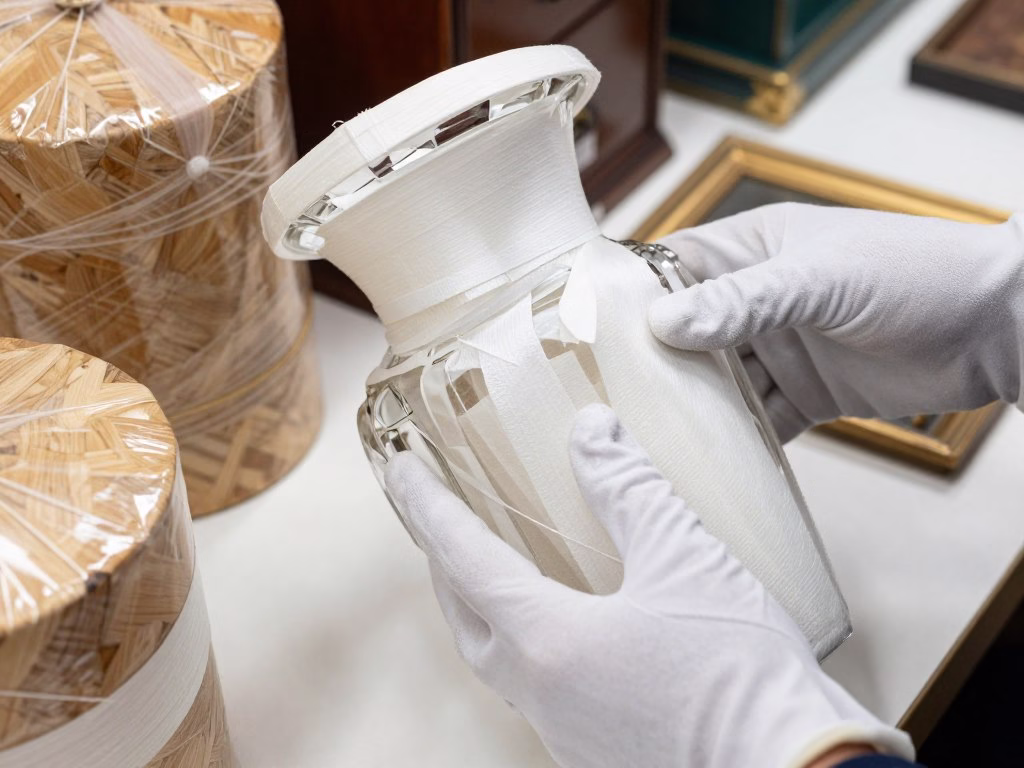 تغليف خاص للتحف والقطع الثمينة أثناء النقل من الدمام إلى الجبيل تغليف خاص للتحف والقطع الثمينة أثناء النقل من الدمام إلى الجبيل