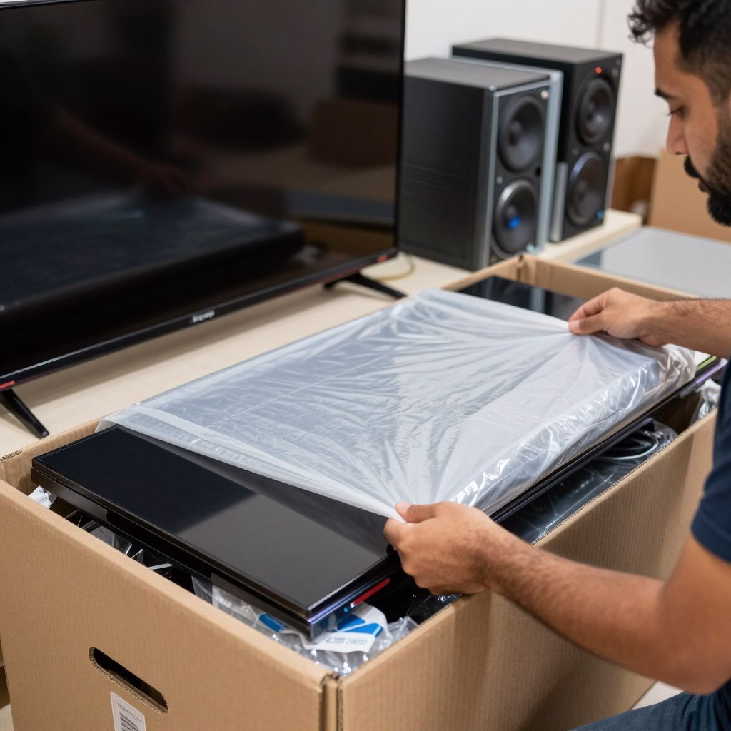 تغليف ونقل الأجهزة الإلكترونية بعناية فائقة تغليف ونقل الأجهزة الإلكترونية بعناية فائقة
