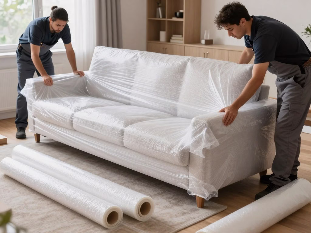 عملية تغليف احترافية للأثاث قبل نقله من الدمام إلى الجبيل عملية تغليف احترافية للأثاث قبل نقله من الدمام إلى الجبيل