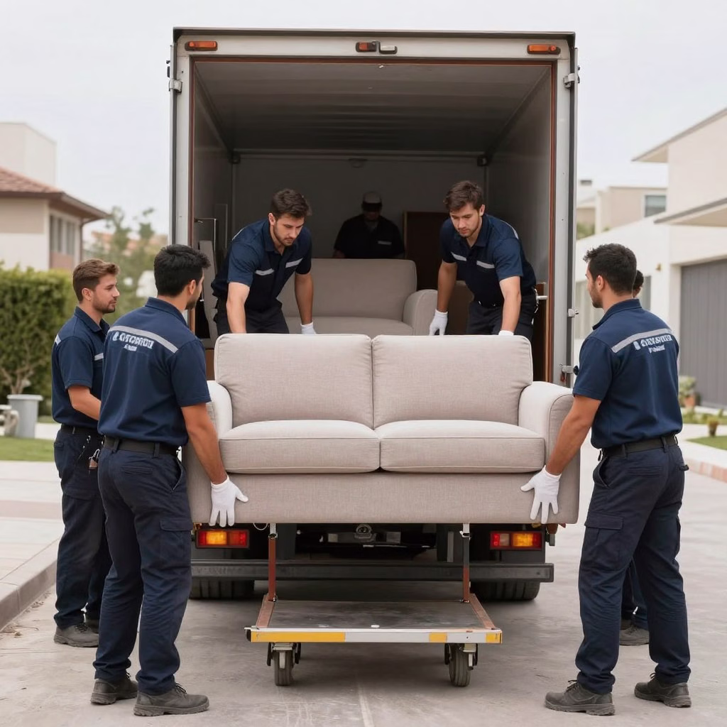 فريق عمل شركة نقل عفش من الدمام إلى بيشة يقوم بتنزيل الأثاث فريق عمل شركة نقل عفش من الدمام إلى بيشة يقوم بتنزيل الأثاث