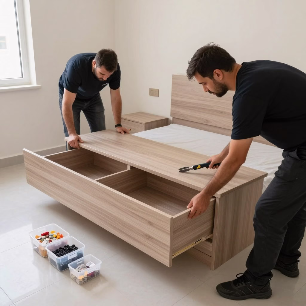 فريق محترف يقوم بفك أثاث منزلي بعناية في الدمام فريق محترف يقوم بفك أثاث منزلي بعناية في الدمام