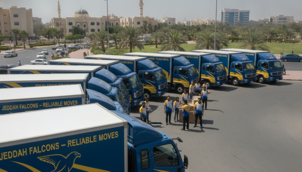أسطول سيارات شركة صقور جدة المجهز