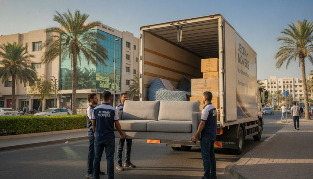 شركة نقل أثاث حي الجامعيين | شركة صقور جدة | 📞 0560329696
