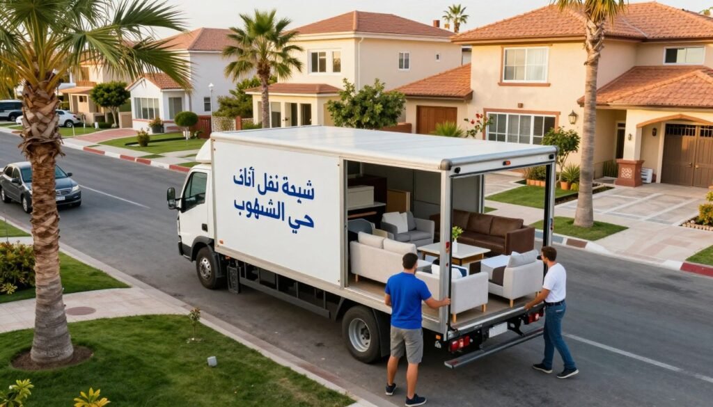 شركة نقل أثاث حي الشلهوب | شركة صقور جدة | 📞 0560329696